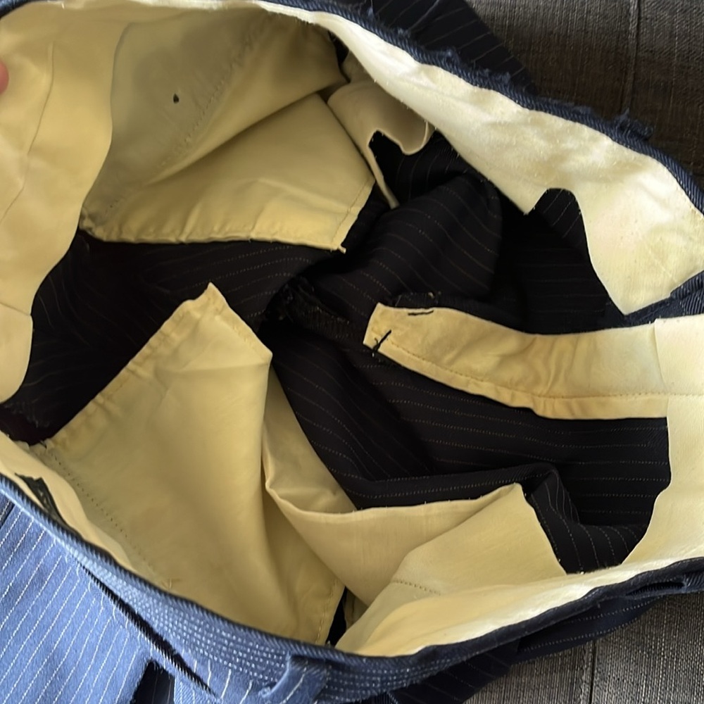 Vintage Navy Wool Pinstripe Trousers - Picture 14 of 16